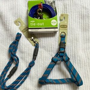 Dog set - harness leash and tie out